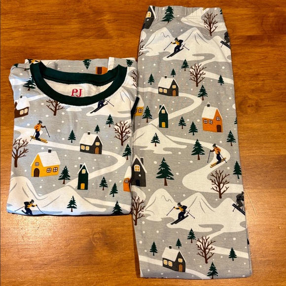 THE CHILDREN’S PLACE Winter PJs Christmas Pajamas Holiday Boys Sz 12 100% Cotton - Picture 1 of 4